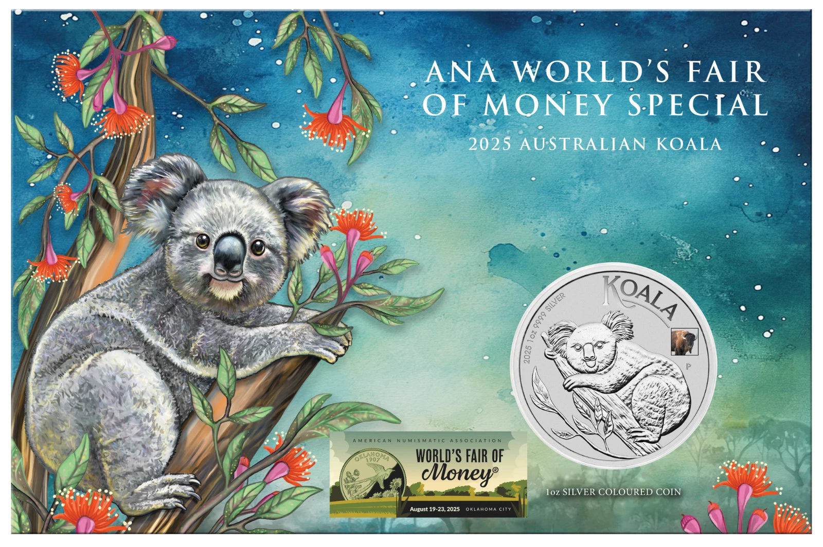 2025 Koala Bison Privy 1 oz Silver Coin ANA WORLD’S MONEY FAIR Oklahoma City - CoinsTV