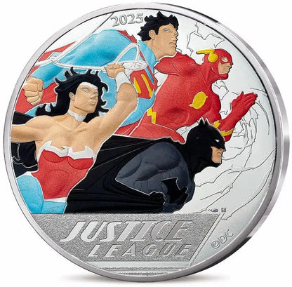 2025 France DC Comics Justice League Colorized 45g Silver Coin - CoinsTV