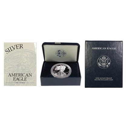2001-W Silver Eagle Proof with Box OGP & COA