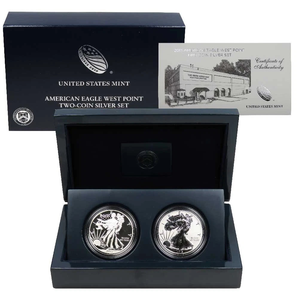 2013-W Reverse Proof & Enhanced American Silver Eagle West Point 2pc Set