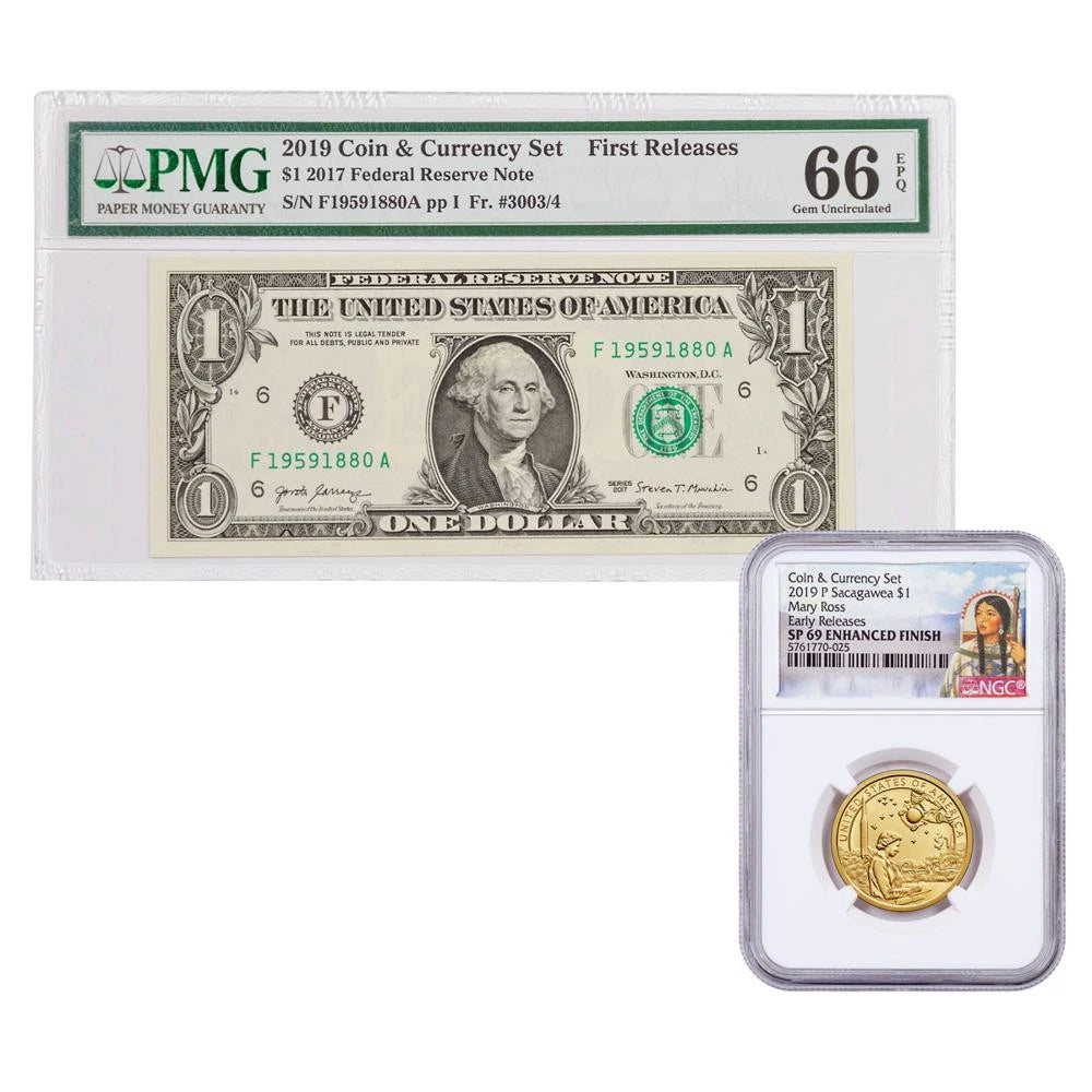 2019 $1 Native American Coin & Currency Set Enhanced Finish NGC SP69 ER - CoinsTV