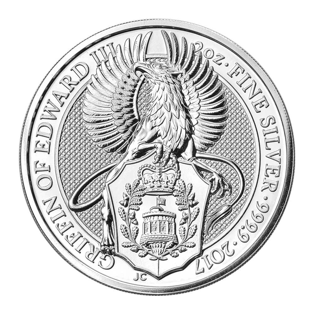 2017 Great Britain Queen's Beasts - The Griffin 2 oz Silver Brilliant Uncirculated - CoinsTV