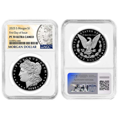 2025-S Morgan and Peace Silver Dollar 2pc Set - Morgan and Peace Label - NGC PF70UC FDI