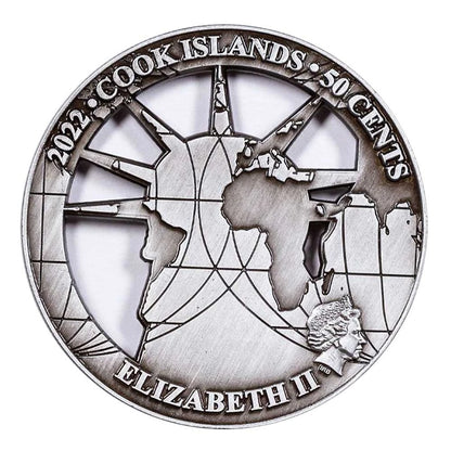 2022 Cook Islands Famous Landmarks Statue of Liberty 28g Iron Coin - CoinsTV