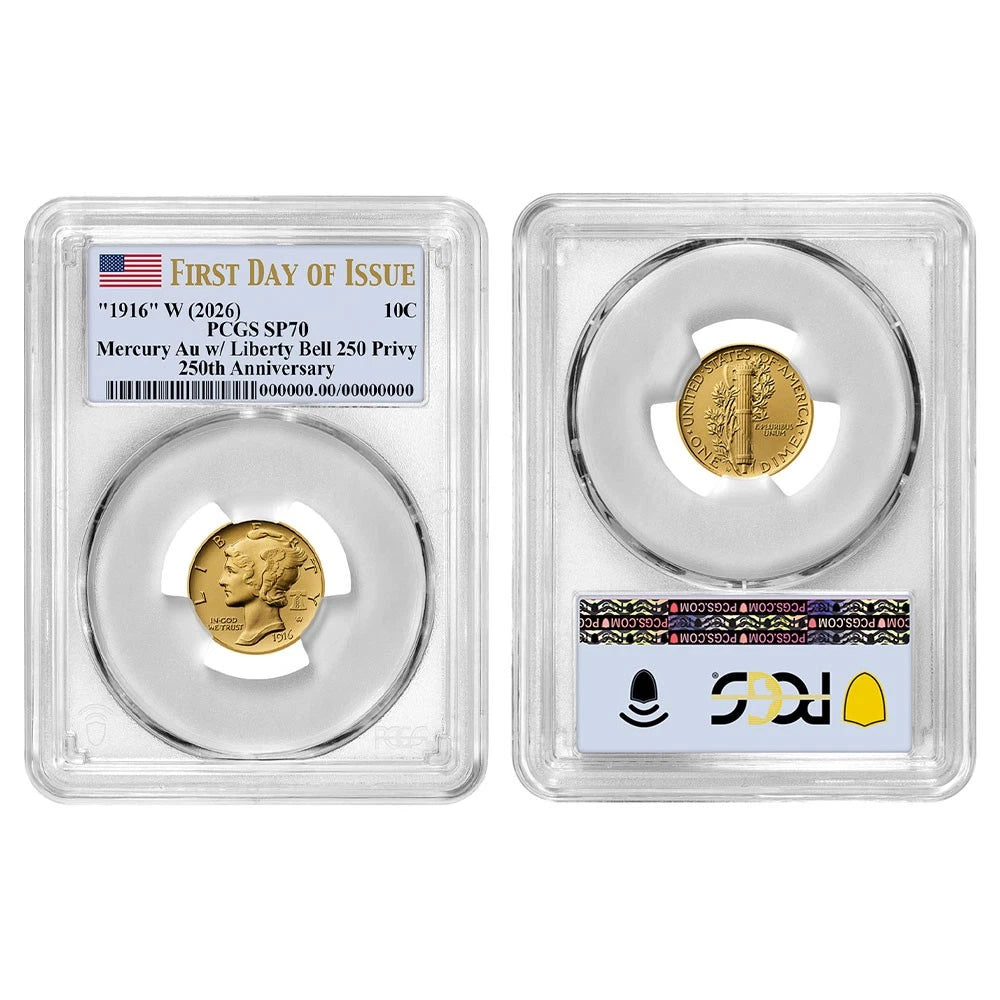 2026 Best of the Mint Gold Mercury Dime and Silver Medal 2pc Set PCGS SP70 FDOI