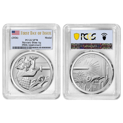 2026 Best of the Mint Gold Mercury Dime and Silver Medal 2pc Set PCGS SP70 FDOI