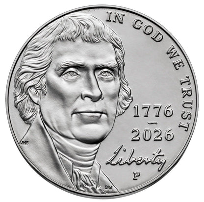 2026 P&D Semiquincentennial Jefferson Nickels - ICG MS67 FS Initial Release