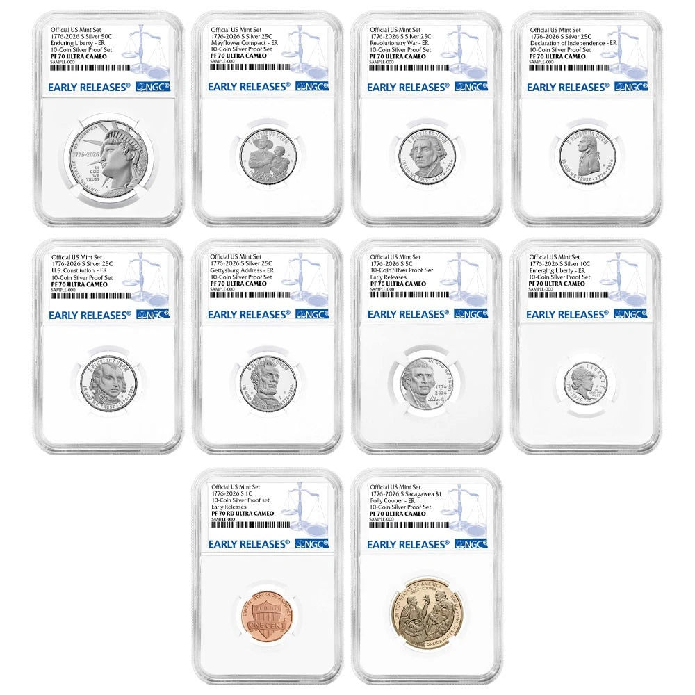 2026-S U.S. Silver Proof 10pc Set NGC PF70UC ER Blue Label