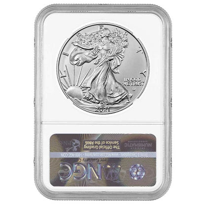 2021 Silver Eagle Type 2 - NGC MS70 FDI Michael Gaudioso Signature Blue Label - CoinsTV