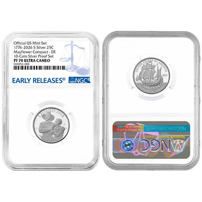 2026-S U.S. Silver Proof 10pc Set NGC PF70UC ER Blue Label