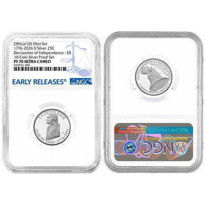 2026-S U.S. Silver Proof 10pc Set NGC PF70UC ER Blue Label