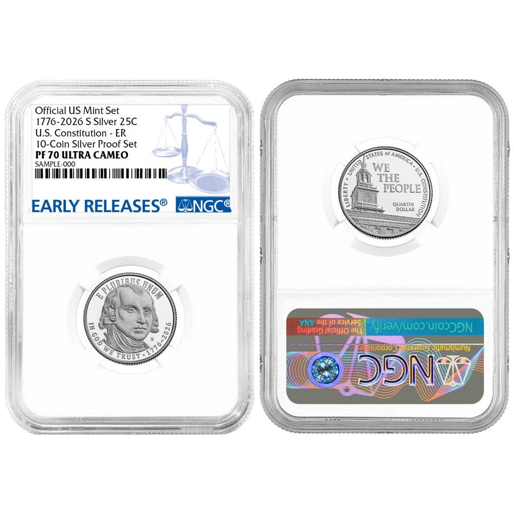 2026-S U.S. Silver Proof 10pc Set NGC PF70UC ER Blue Label