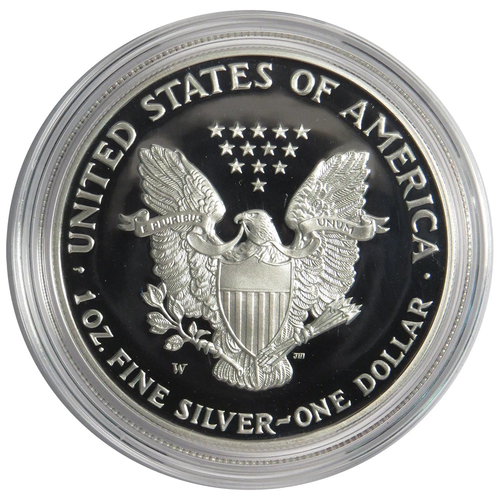 2001-W Silver Eagle Proof with Box OGP & COA