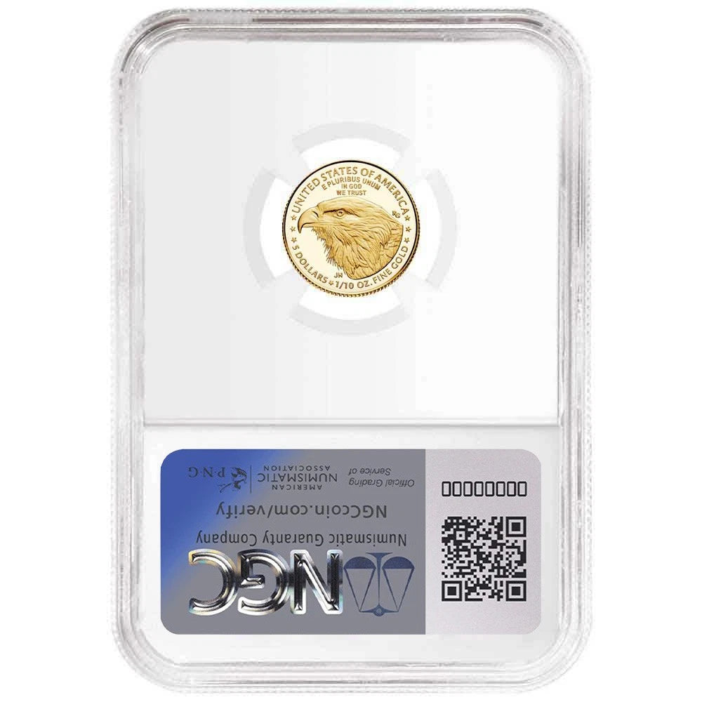 2025-W $5 Gold Eagle 1/10 oz Gold - NGC PF70UC FDI First Label - CoinsTV