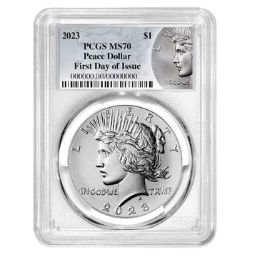 2023 Peace Silver Dollar - PCGS MS70 FDOI Peace Label