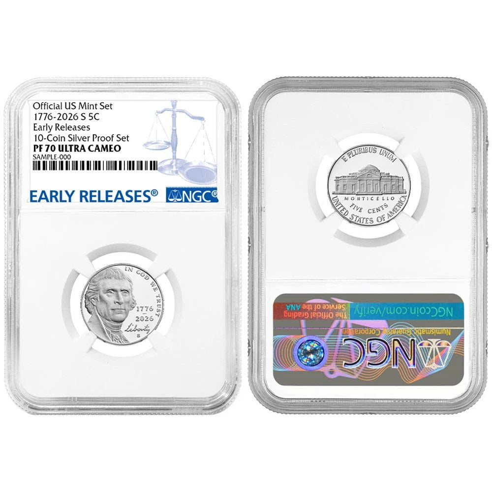 2026-S U.S. Silver Proof 10pc Set NGC PF70UC ER Blue Label