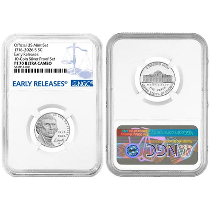 2026-S U.S. Silver Proof 10pc Set NGC PF70UC ER Blue Label