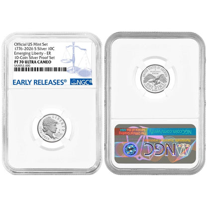 2026-S U.S. Silver Proof 10pc Set NGC PF70UC ER Blue Label