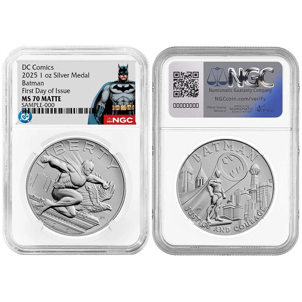 2025 Batman DC Comics 1 oz Silver Medal - Batman Label - NGC MS70 FDI