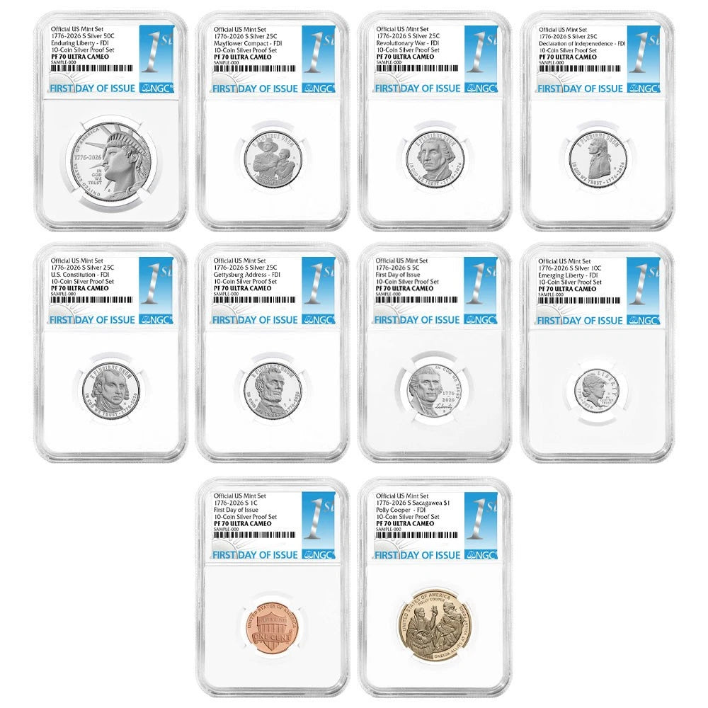 2026-S U.S. Silver Proof 10pc Set NGC PF70UC FDI First Label