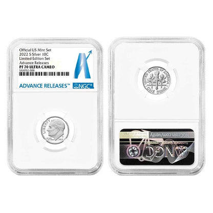 2022-S Limited Edition Silver Proof 8pc Set - NGC PF70UC AR Advance Releases Label
