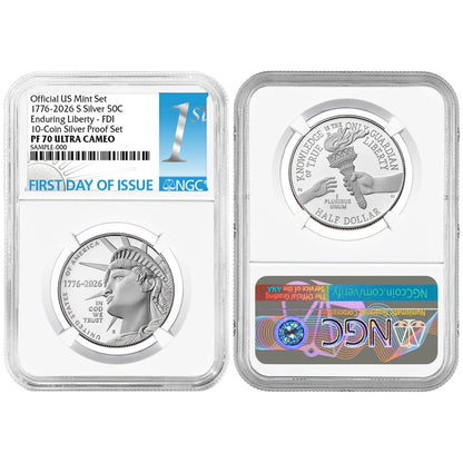 2026-S U.S. Silver Proof 10pc Set NGC PF70UC FDI First Label