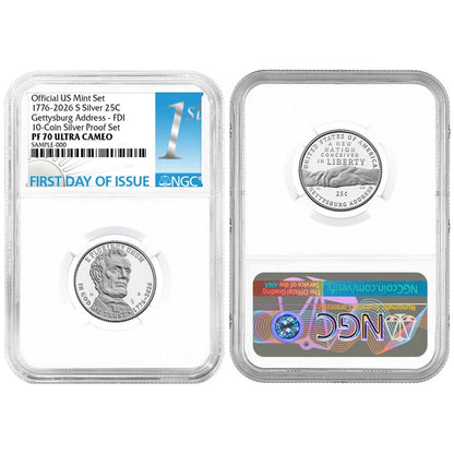 2026-S U.S. Silver Proof 10pc Set NGC PF70UC FDI First Label