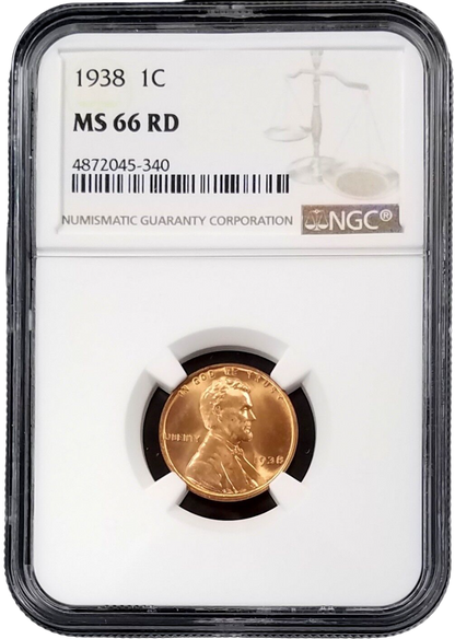 1938-  Lincoln Wheat Cent - NGC MS66 RD