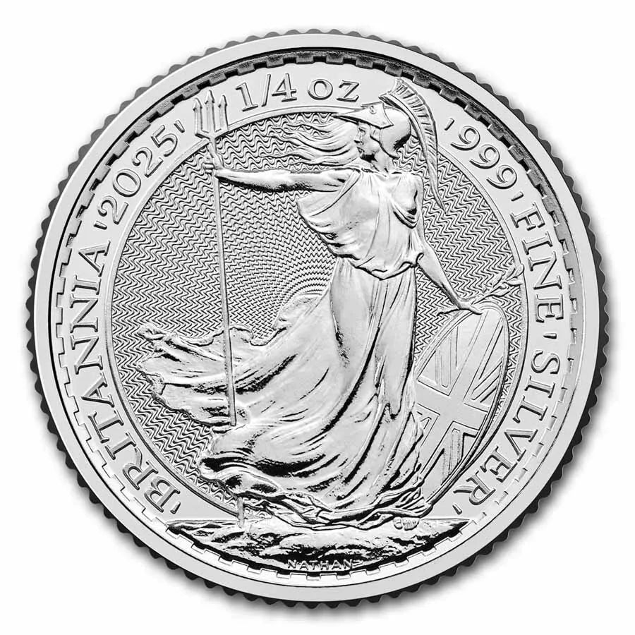 2025 Great Britain Brittania 1/4 oz Silver Coin BU - CoinsTV