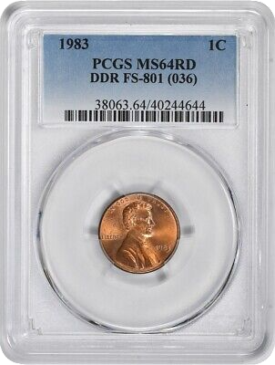 1983 Lincoln Cent - PCGS MS64 RD DDR