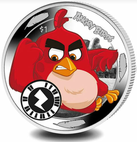 2018 $1 Angry Birds  Red Cupro Nickel Colorized Coin In Pack