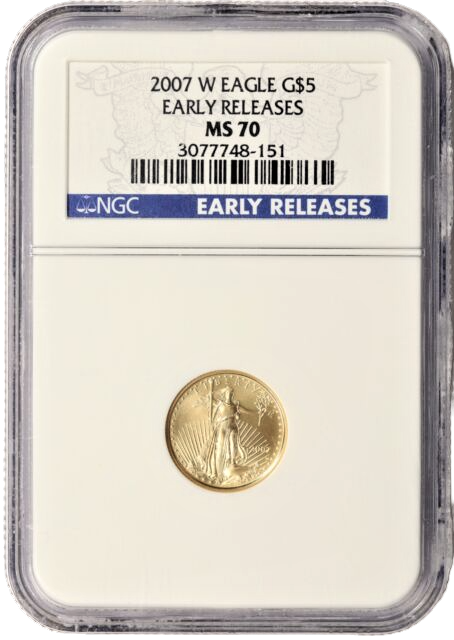 2007 W $5 Gold Eagle - Early Release - NGC MS70