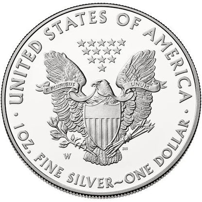 2008-W Burnished Silver Eagle with OGP & COA