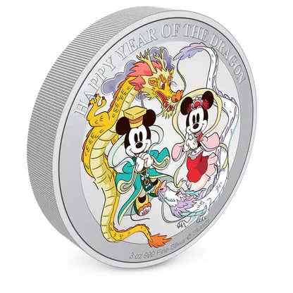 2024 Niue Disney Lunar Happy Year of the Dragon - 3 oz Silver Coin - CoinsTV