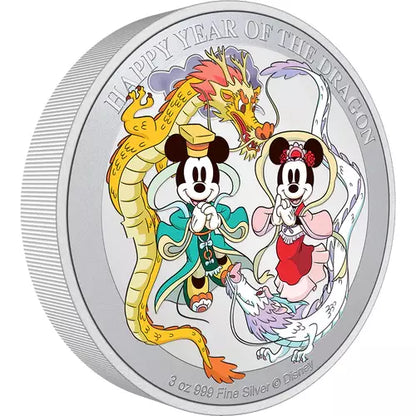 2024 Niue Disney Lunar Happy Year of the Dragon - 3 oz Silver Coin - CoinsTV