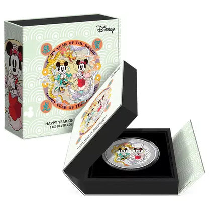 2024 Niue Disney Lunar Happy Year of the Dragon - 3 oz Silver Coin - CoinsTV