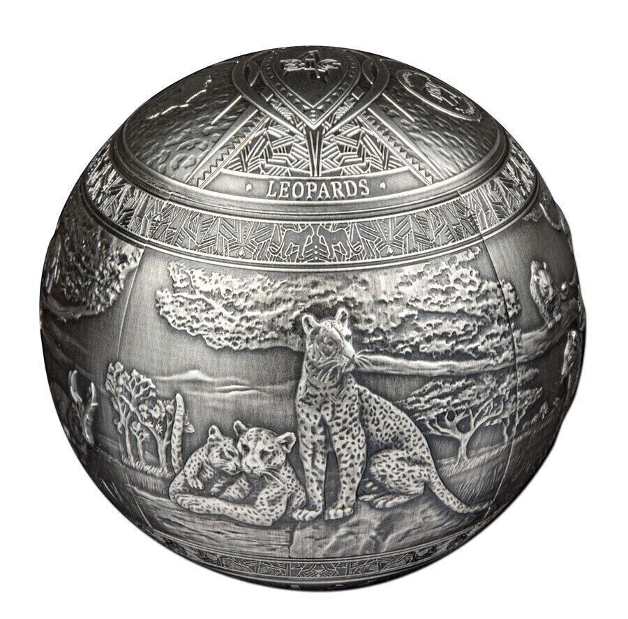 2023 Djibouti Big Five Leopard Spherical 1 Kilo Silver - CoinsTV