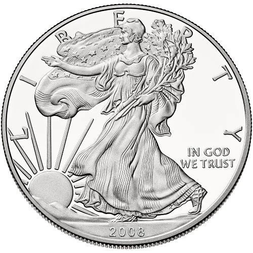 2008-W Burnished Silver Eagle with OGP & COA