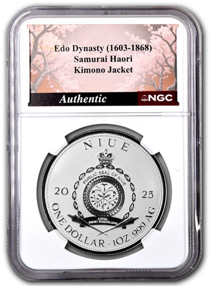 2025 Niue Samurai Warrior 1 oz Silver Coin with Relic - NGCX REV PF 10 - CoinsTV