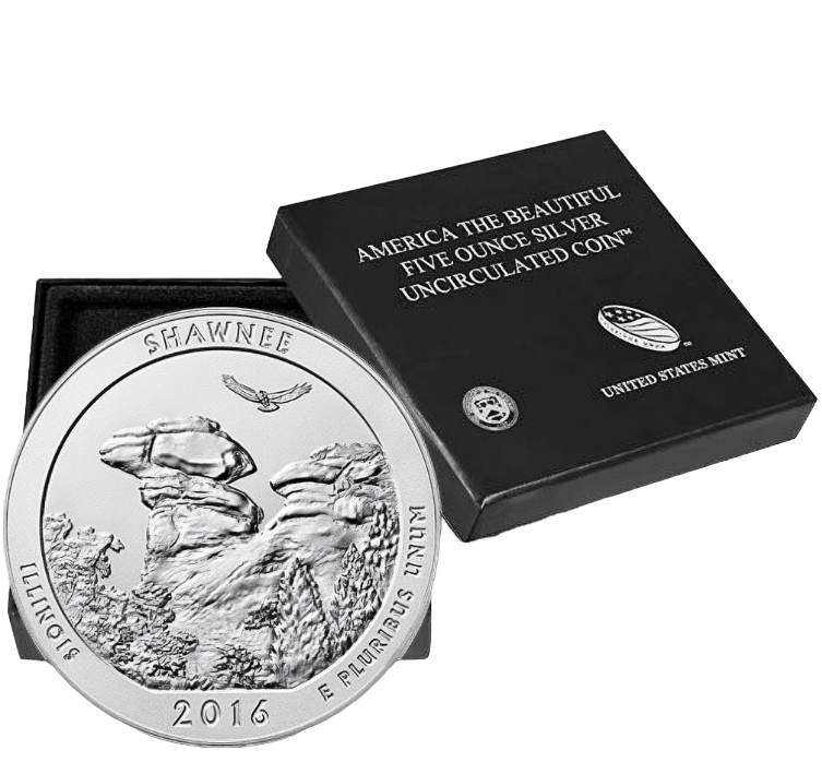 2016 Shawnee National Forest - America the Beautiful 5 oz Silver Burnished OGP - CoinsTV
