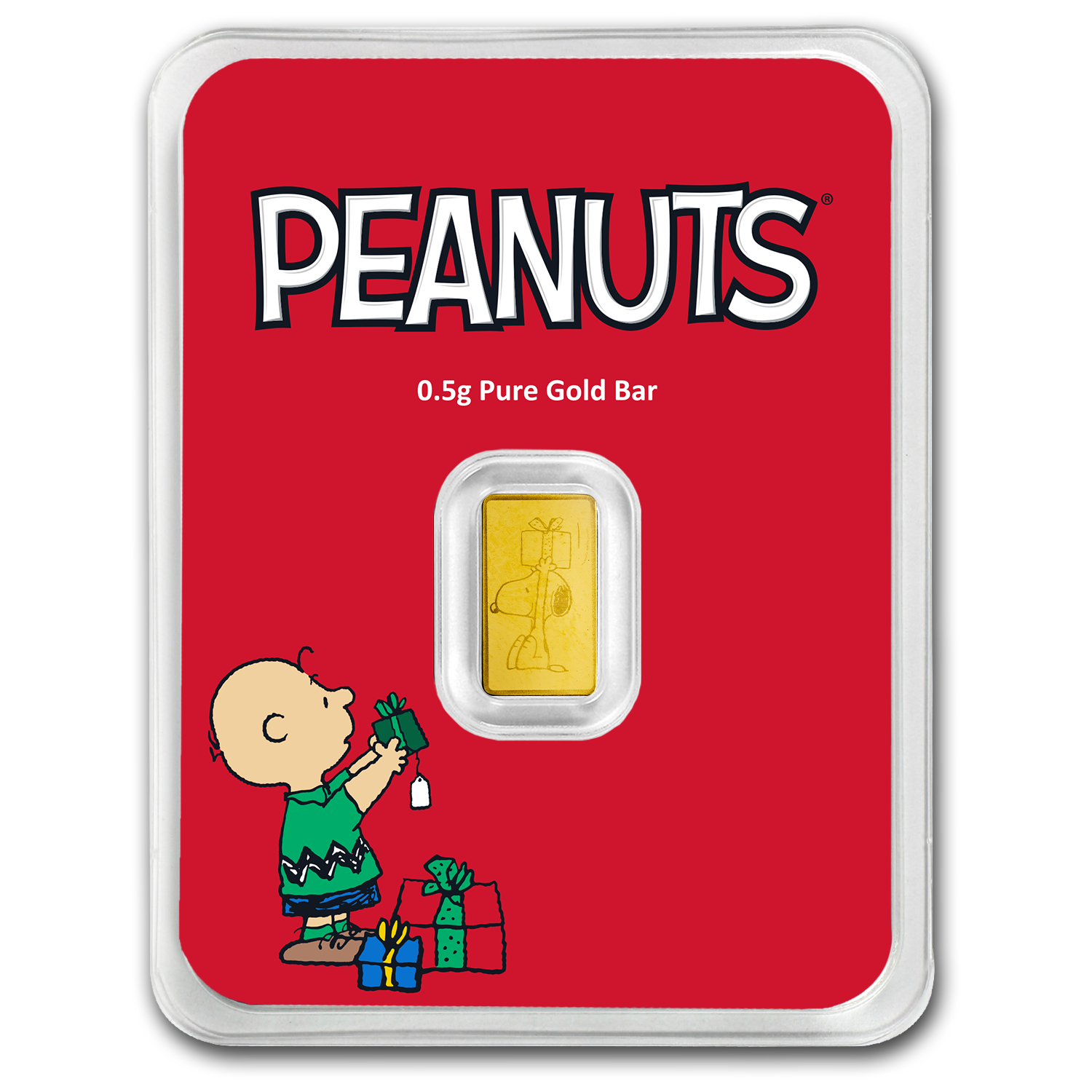 2025 Peanuts Christmas 0.5g Gold Coin in Card - CoinsTV