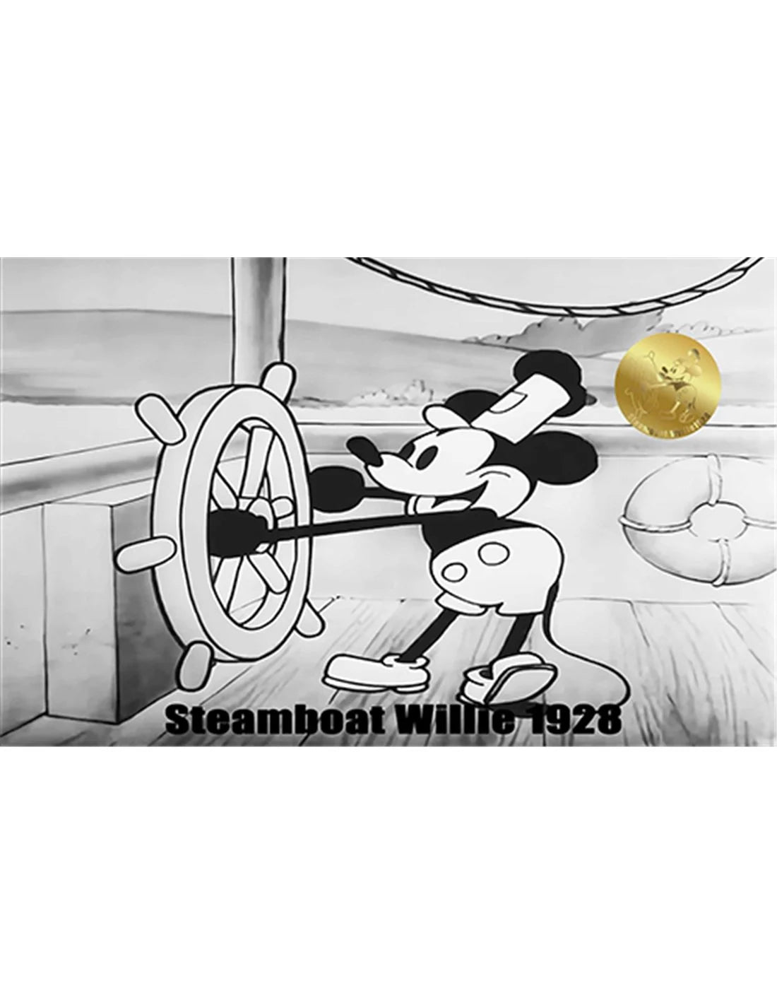 2026 Steamboat Willie 1928 1/2000 oz Gold Round in Card - CoinsTV
