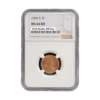 1946-S Lincoln Wheat Cent - NGC MS66 RD