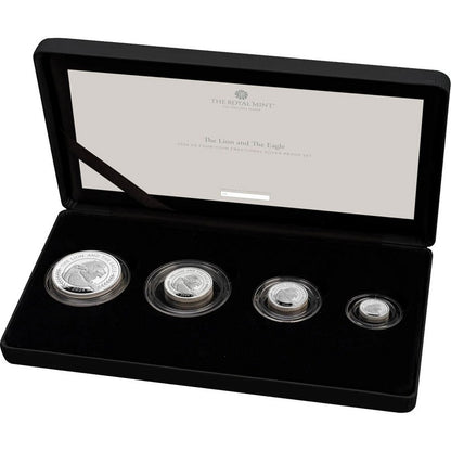 2024 Great Britain Silver “The Lion and The Eagle” Fractional Proof 4-Coin Set