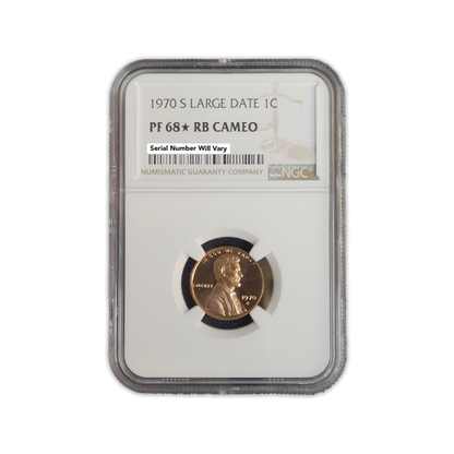 1970-S Lincoln Cent - Large Date -  NGC PF68 RB Star Cameo