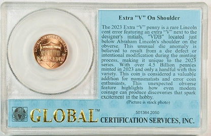2023 VDB "Extra V" Lincoln Cent Uncirculated - Global Certification Holder - CoinsTV