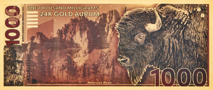 2024 Bison 1000mg 24K Gold Aurum Note - CoinsTV