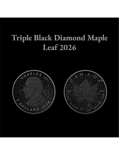 2026 Canada Maple Leaf Triple Black Diamond Edition 1 oz Silver Coin