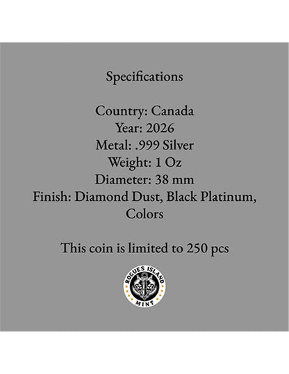 2026 Canada Maple Leaf Triple Black Diamond Edition 1 oz Silver Coin