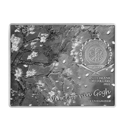 2024 Niue Almond Blossom 1890 by Vincent Van Gogh 1 oz Silver Coin with 14 oz Copper Core - CoinsTV